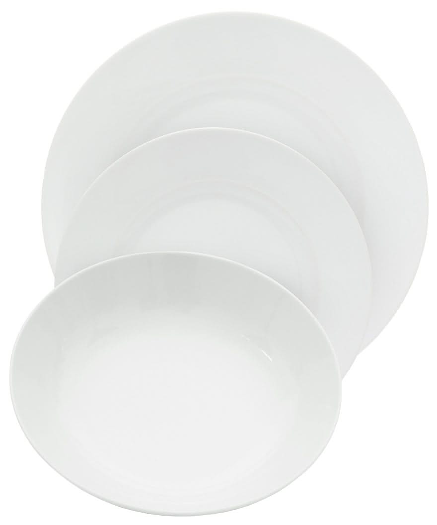 Studio Tavola Dinnerware Set White - 18-piece / 6 people - 6 dinner plates, 6 pasta bowls, and 6 side plates
