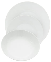 Studio Tavola Dinnerware Set White - 18-piece / 6 people - 6 dinner plates, 6 pasta bowls, and 6 side plates