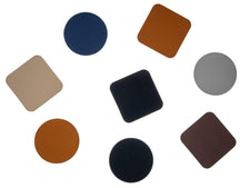 Cookinglife Coasters - Vegan leather - Grey / Blue - double-sided - ø 10 cm - 6 pieces