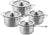 DUCQ Cookware set (Cooking pan ø 16 / 18 / 20 cm + sauce pan ø 16 cm) + Lids - DUCQ sauce pan with lid - Downdraft - stainless steel - ø 16 cm stainless steel - 4 piece set