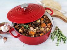 BK Casserole Bourgogne Chili Red Cast Iron ø 24 cm / 4.2 liter - Enamelled Non-Stick Coating