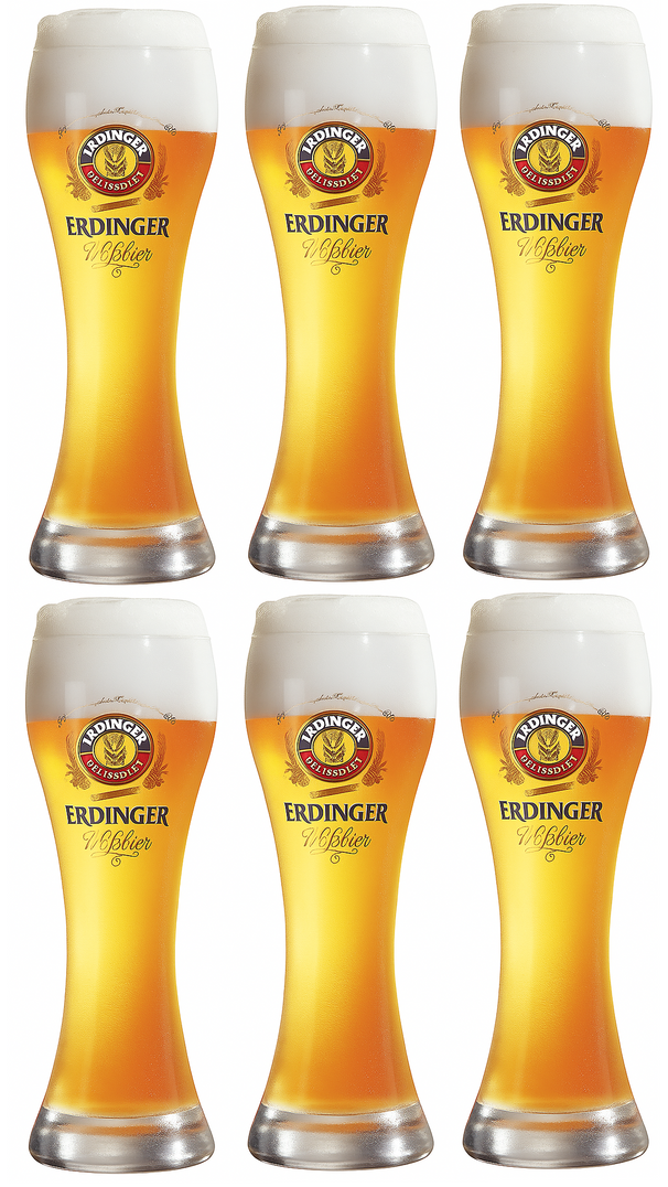 Vasos de cerveza Erdinger Weizen - 500 ml - 6 piezas
