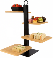 Cookinglife Etagere 4-Tier Stand / Serving Tower + Bowl - Black Metal