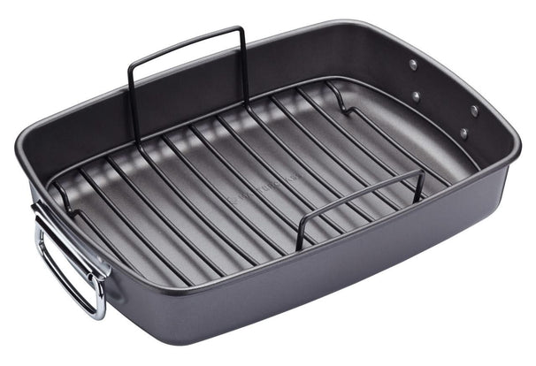 MasterClass Roasting Pan with Rack - 40 x 28 cm - Standard Non-Stick Coating