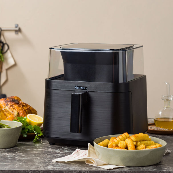 GreenPan Freidora de aire Vision XXL con ventana - Negra - 7 litros