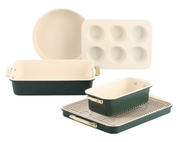 GreenPan Bakeware Set Padova Reserve Pine Green 6-piece - ceramic non-stick coating