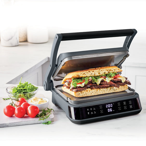 GreenPan Grill de contacto Advanced Grill Digital - Placas de grill y plancha reversibles - Gris