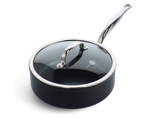 GreenPan Sauté Pan with Lid Barcelona Pro Black ø 24 cm / 3.4 L - Ceramic Non-Stick Coating