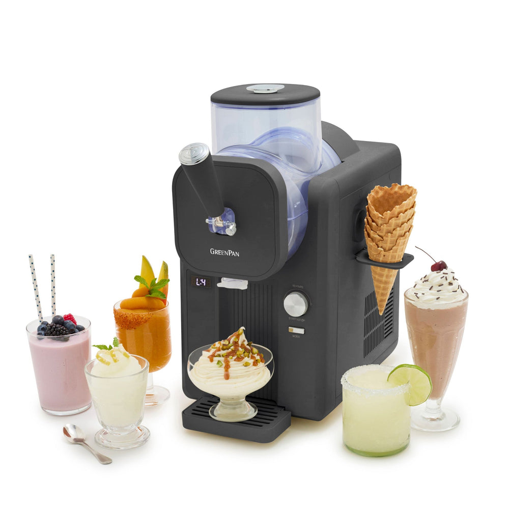 GreenPan Máquina de Helados Frost - Gris - Helado suave, Helado, Slushies, Batidos y Smoothies - 1.8 Litros
