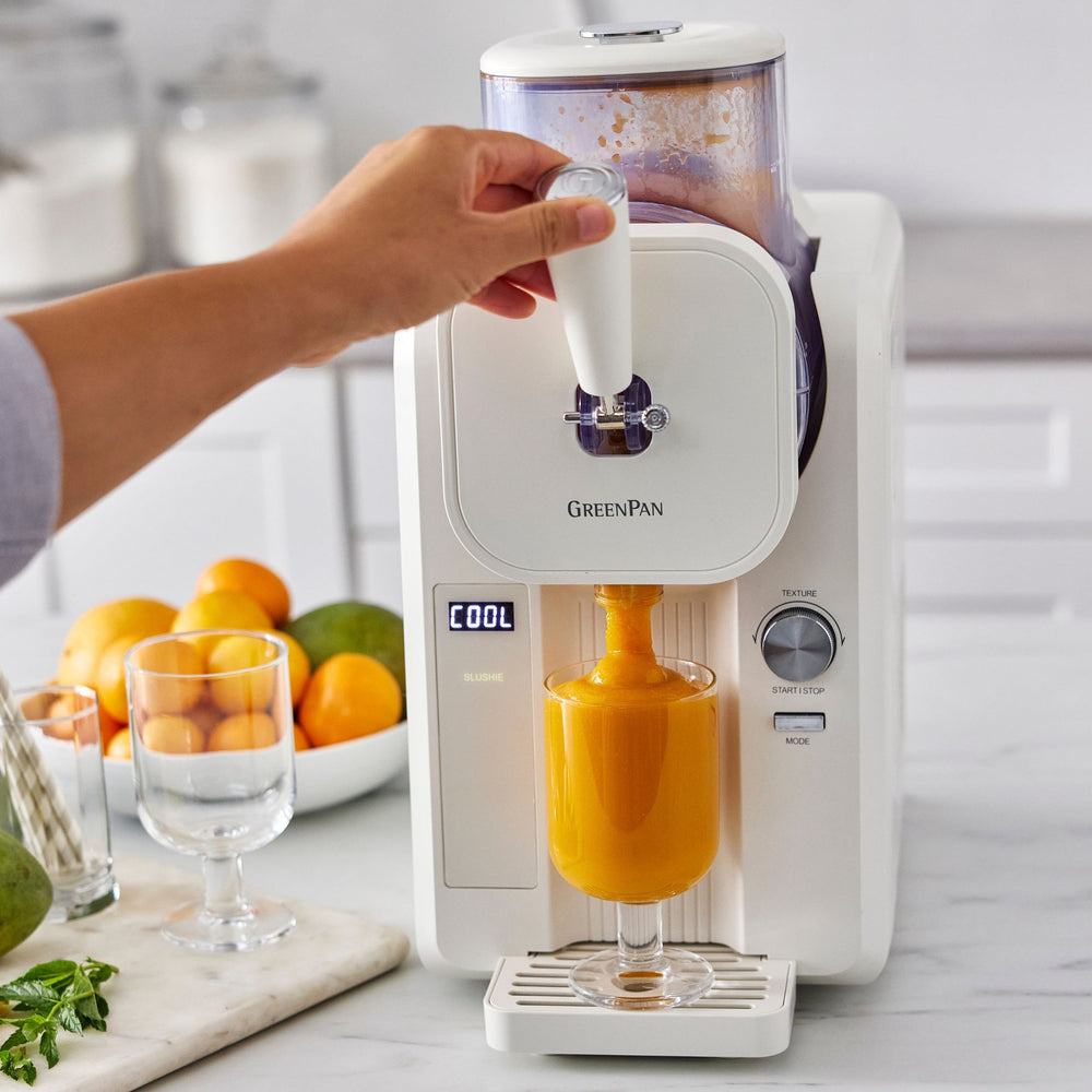 GreenPan Máquina de Helados Frost - Blanco - Helados suaves, Helados cremosos, Slushies, Batidos y Smoothies - 1.8 Litros