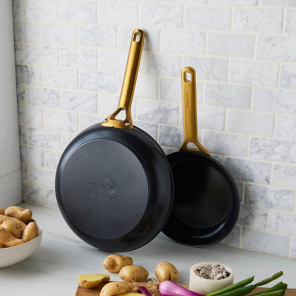 GreenPan Juego de sartenes Padova Reserve Black 2 piezas - Sartén ø 20 & 26 cm - revestimiento antiadherente cerámico