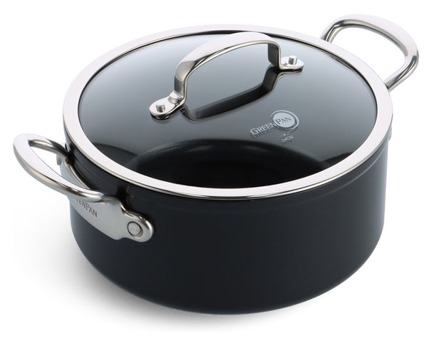 GreenPan Cooking Pot Barcelona Pro Black ø 24 cm / 4.9 L - Ceramic Non-Stick Coating