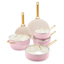 GreenPan Cookware Set Padova Reserve Blush Pink 6-piece - Cooking Pot ø 24 cm, Saucepan ø 18, 20 cm, Frying Pan ø 20, 28 cm & Sauté Pan ø 24 cm - ceramic non-stick coating