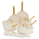 GreenPan Cookware Set Padova Reserve Pro 2.0 Cream 5-piece - Cooking Pot ø 24 cm, Saucepan ø 18 cm, Frying Pan ø 20, 28 cm & Sauté Pan ø 24 cm - ceramic non-stick coating