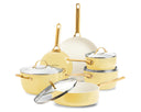 GreenPan Cookware Set Padova Reserve Sunshine Yellow 6-piece - Cooking Pot ø 24 cm, Saucepan ø 18, 20 cm, Frying Pan ø 20, 28 cm & Sauté Pan ø 24 cm - ceramic non-stick coating