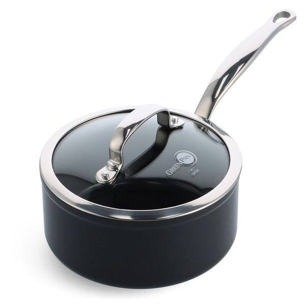 GreenPan Cazo Barcelona Pro Negro ø 18 cm / 2,1 litros - con tapa - revestimiento antiadherente cerámico