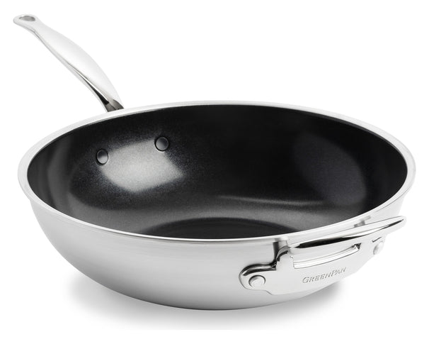 GreenPan Wok Pan Premiere Stainless Steel ø 30 cm / 4.7 L - Ceramic Non-Stick Coating