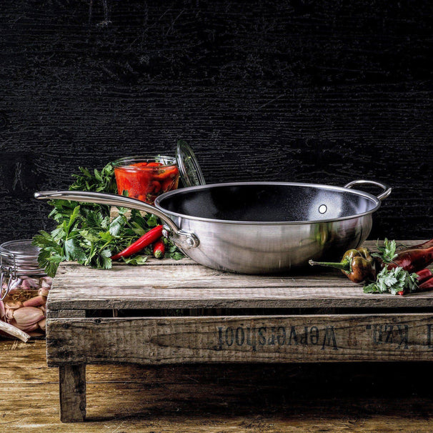 GreenPan Wok Pan Premiere Stainless Steel ø 30 cm / 4.7 L - Ceramic Non-Stick Coating