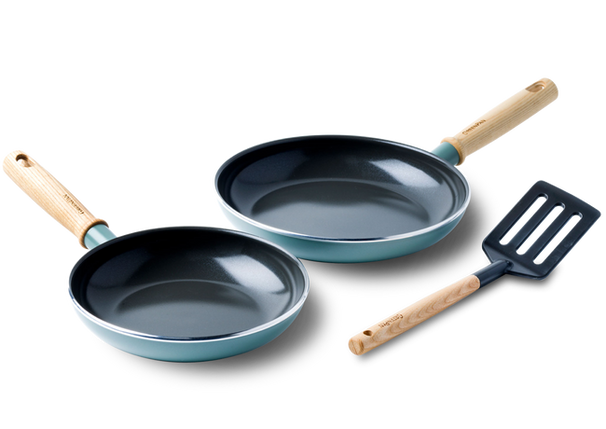 GreenPan frying pan set con espátula - Mayflower - ø 20 & 24 cm - capa antiadherente cerámica