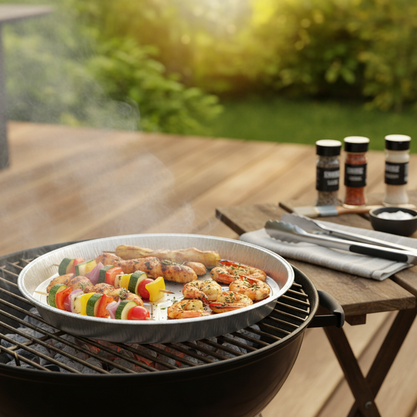 Cookinglife Grill Bandejas de Aluminio para BBQ / Bandeja para Parrilla BBQ ø 33 cm - 15 unidades