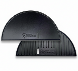Cookinglife Grill Plancha Media Luna de Hierro Fundido - Doble cara - Compatible con Kamados de 46 cm