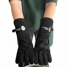 Cookinglife Grill BBQ Gloves / Oven Gloves Black Leather 500 °C - 2 pieces