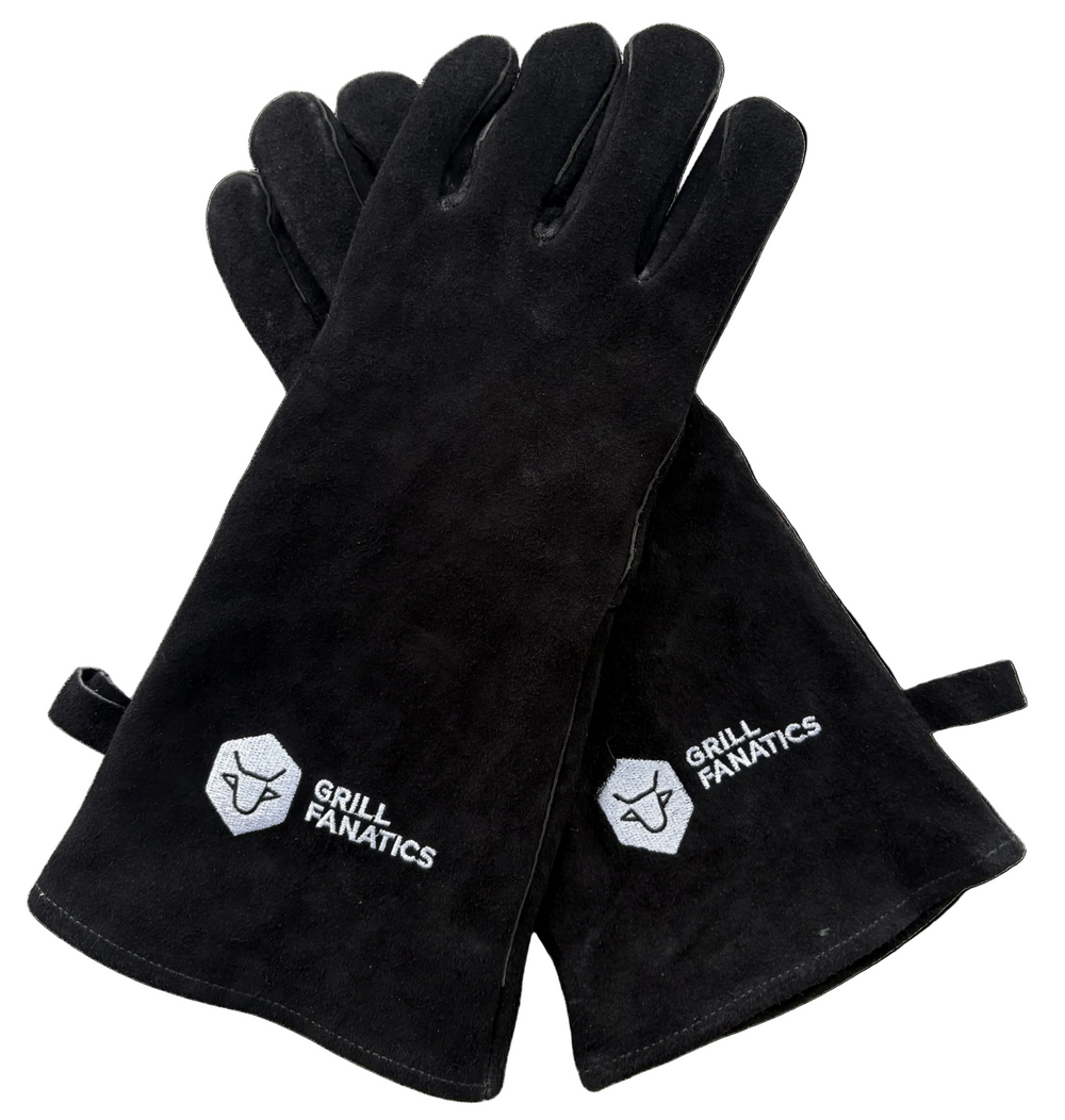 Cookinglife Grill BBQ Gloves / Oven Gloves Black Leather 500 °C - 2 pieces