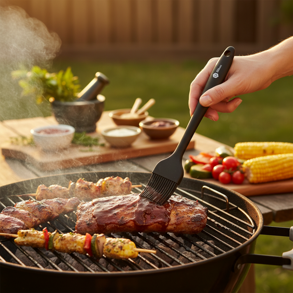 Cookinglife Grill Brochas para BBQ / Brochas para hornear - Silicona - 2 unidades - 21 y 25 cm
