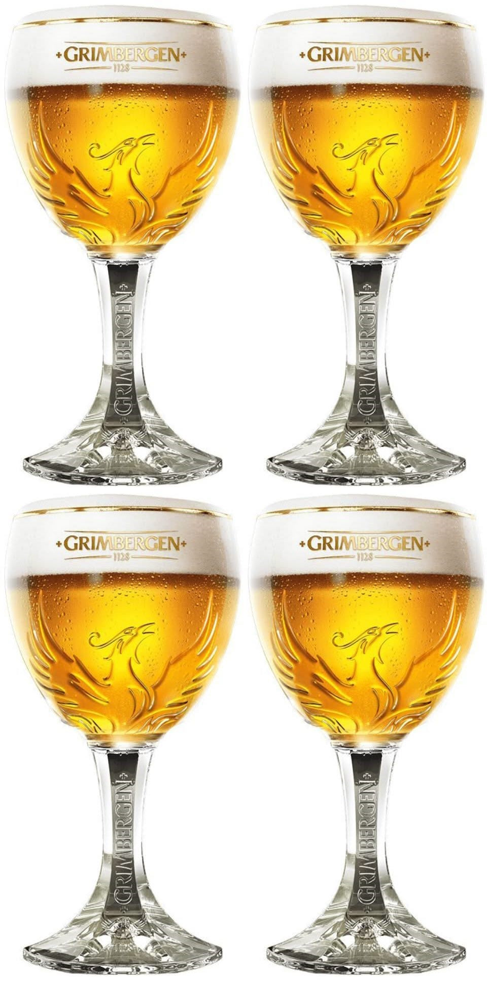 Grimbergen Beer Glasses on Foot - 330 ml - 4 pieces