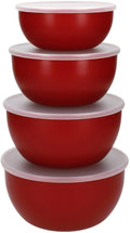 Recipientes para conservar / Cuencos Core Rojo Emperador - con tapas - 4 piezas