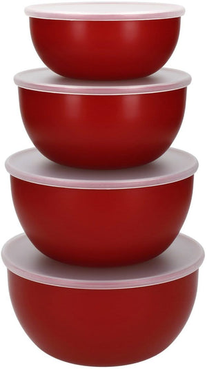 Recipientes para conservar / Cuencos Core Rojo Emperador - con tapas - 4 piezas