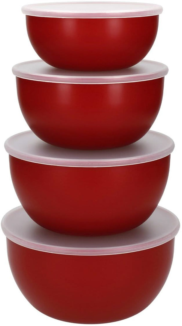 Recipientes para conservar / Cuencos Core Rojo Emperador - con tapas - 4 piezas