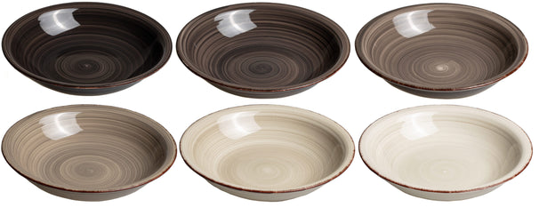 Cookinglife Platos hondos / Platos para pasta Delice Gris ø 21 cm - 6 unidades