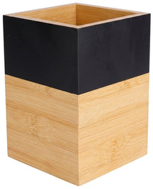 Cosy & Trendy Utensil Holder Black & Wood - 10 x 10 x 14.5 cm