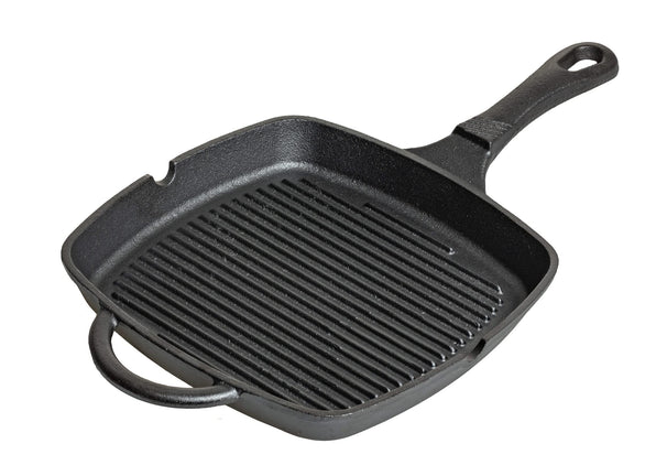 Sartén parrilla Blackwell de hierro fundido 23 x 23 cm - apto para todas las fuentes de calor - sin recubrimiento antiadherente