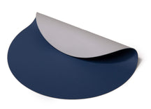 Cookinglife Placemats - Double-sided - Vegan leather - Grey / Blue ø 38 cm - 6 pieces