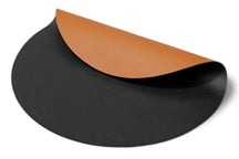 Cookinglife Placemats - Double-sided - Vegan leather - Cognac / Black ø 38 cm - 6 pieces