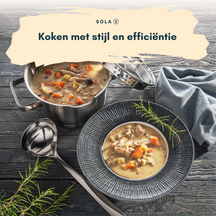 Sola Cookware set Juvia 4-piece stainless steel – downdraft suitable – cooking pots Ø 16, 18, 20 cm & saucepan Ø 16 cm – suitable for all heat sources