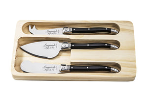 Cuchillos para queso Laguiole Style De Vie Negro 3 piezas