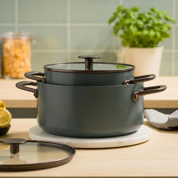 KitchenAid Olla Advanced Juniper Black ø 24 cm / 4,9 litros - revestimiento antiadherente cerámico