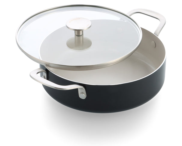 KitchenAid Salteadora con tapa Aluminio Negra Mate ø 28 cm / 4,3 litros - revestimiento antiadherente cerámico