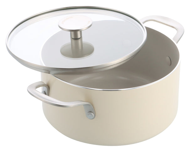 KitchenAid Cooking Pot Aluminium Almond Cream ø 24 cm / 4.9 Litres - ceramic non-stick coating