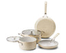KitchenAid Pannenset Aluminium Almond Cream 4-delig - Koekenpan ø 24 & 28 cm, Kookpan ø 20 & 24 cm