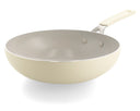 KitchenAid Wok Pan Aluminium Almond Cream ø 28 cm / 3.7 Litres - ceramic non-stick coating
