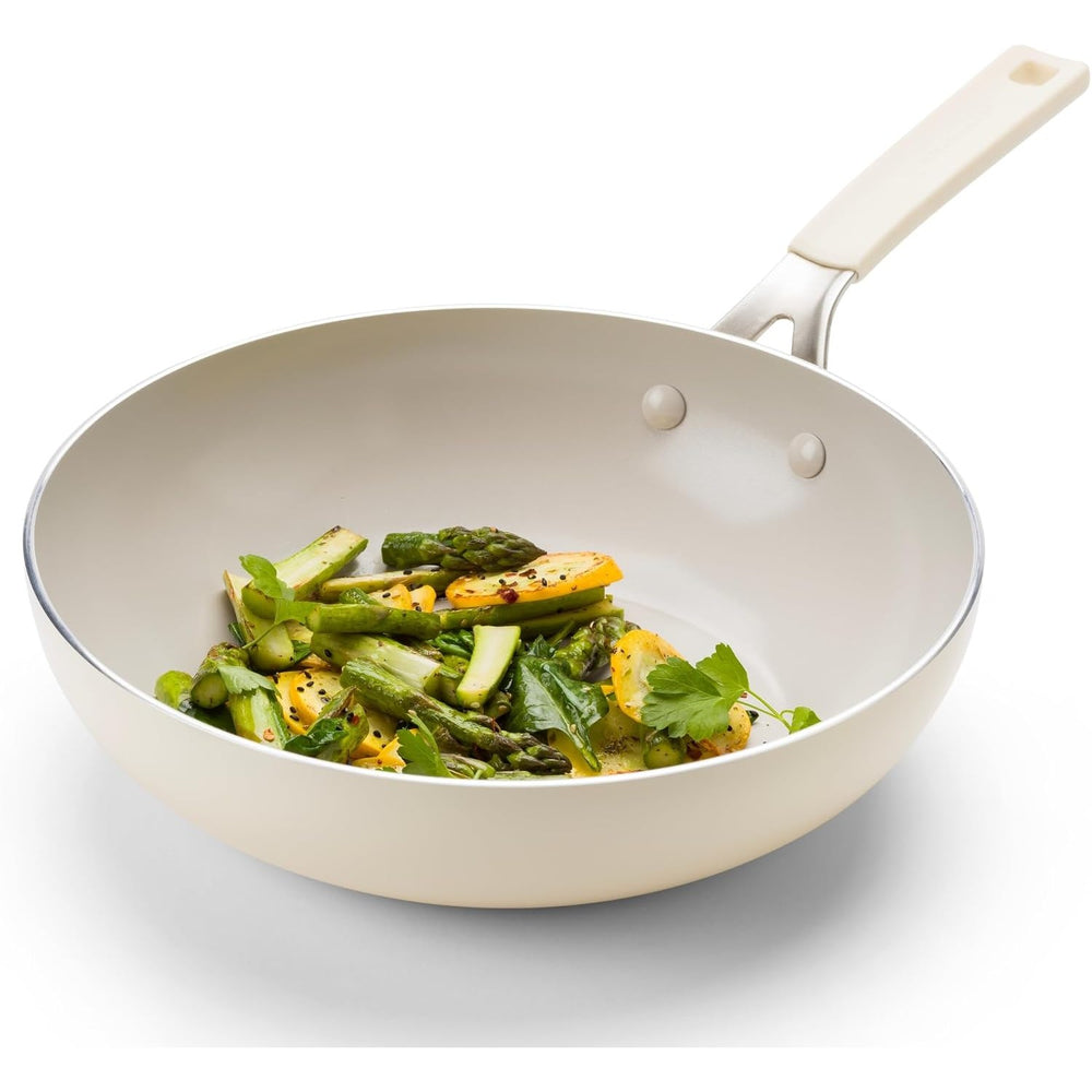 KitchenAid Wokpan Aluminium Almond Cream ø 28 cm / 3.7 Liter - productfoto