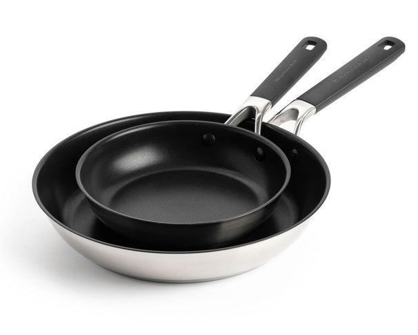 KitchenAid Frying Pan Set Classic Stainless Steel 2-Piece - ø 20 & 28 cm - ceramic non-stick coating