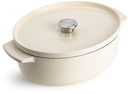 KitchenAid Casserole Oval Cast Iron Cream 30 cm / 5.6 Litres - enamelled non-stick coating
