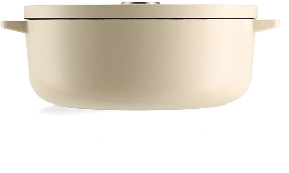 KitchenAid Braadpan Ovaal Gietijzer Cream 30 cm / 5.6 Liter - zijaanzicht