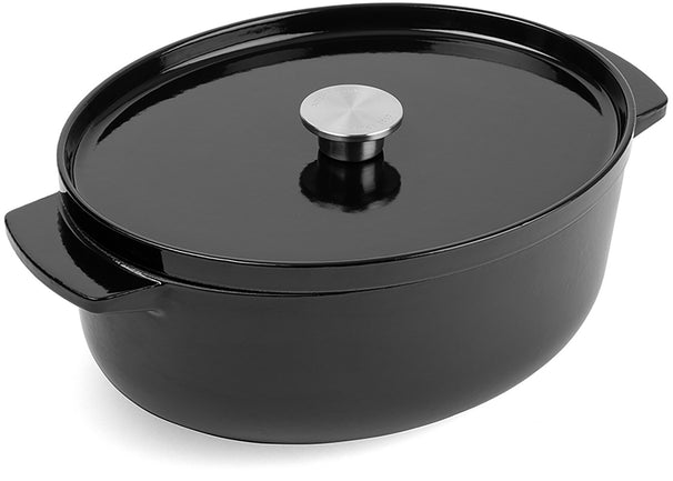 KitchenAid Casserole Oval Cast Iron Onyx Black 30 cm / 5.6 Litres - enamelled non-stick coating