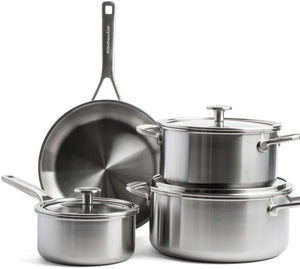 Set de ollas Multi-Ply Acero Inoxidable 4 piezas - Acero inoxidable - Olla ø 20, 24 cm, cazo ø 16 cm y sartén ø 24 cm